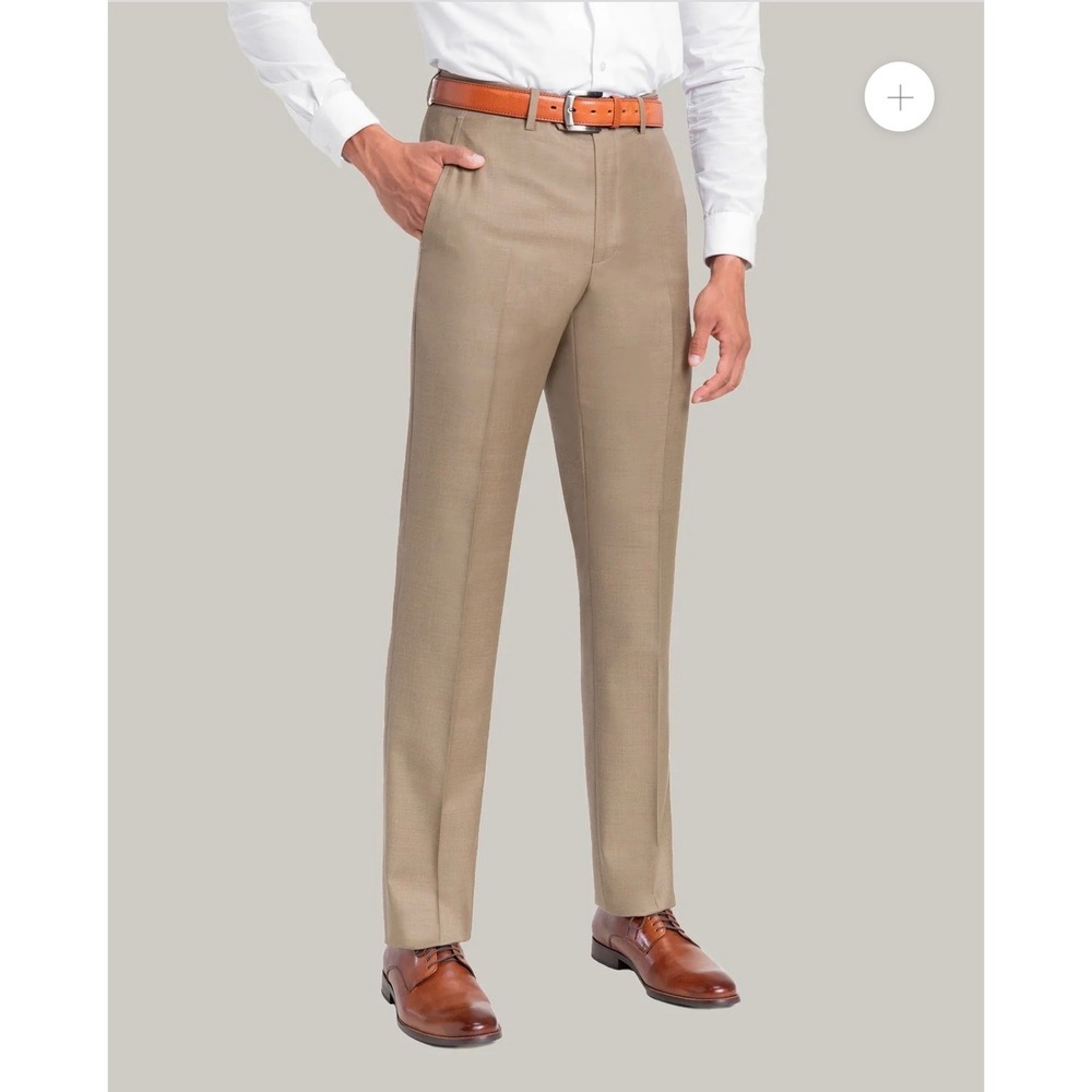 Loro Piana Wool Tan Flat Front Dress Trousers Made in Italy Mens 40x30